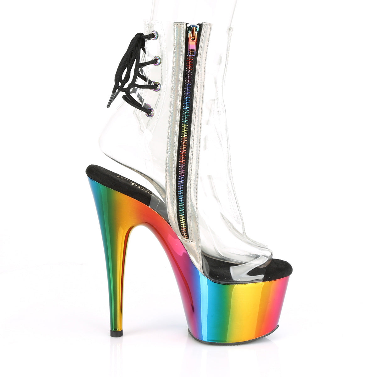 Pleaser Womens Ankle Boots ADORE-1018RC Clr/Rainbow Chrome