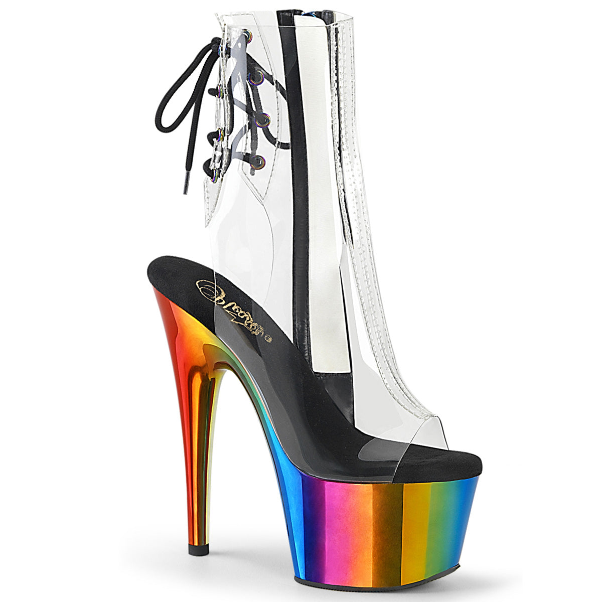 Pleaser Womens Ankle Boots ADORE-1018RC Clr/Rainbow Chrome