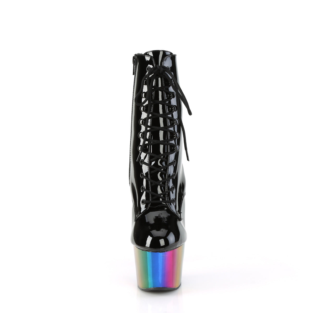 Pleaser  Ankle Boots ADORE-1020RC Blk Pat/Rainbow Chrome