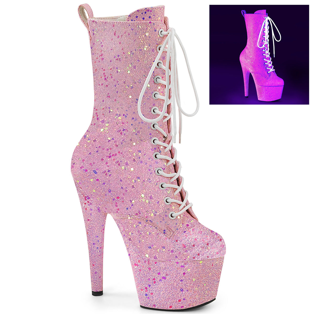 Pleaser   ADORE-1040-IG Neon B. Pink Iridescent Glitter/M