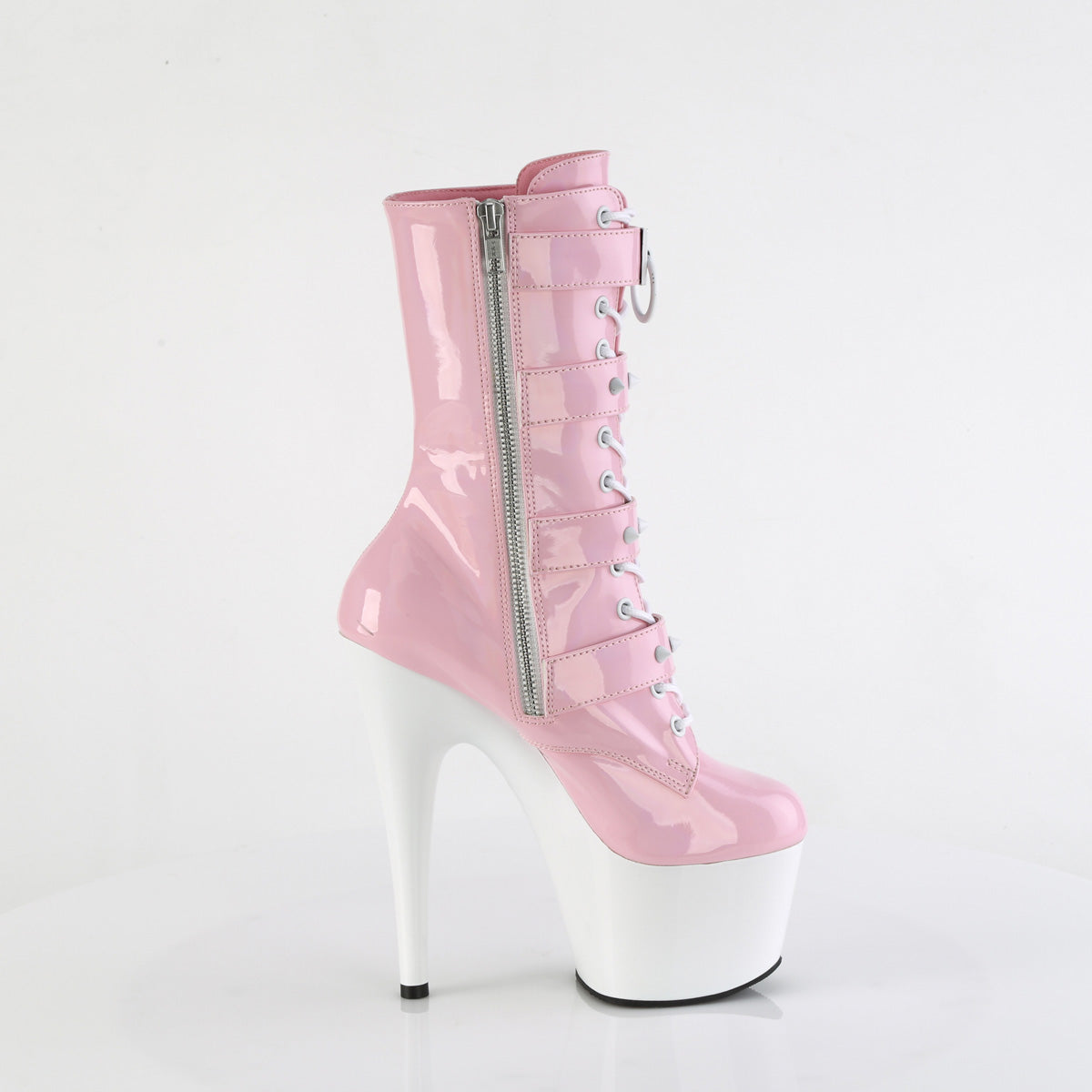 Pleaser   ADORE-1046tt B. Pink Holo Pat/WHT