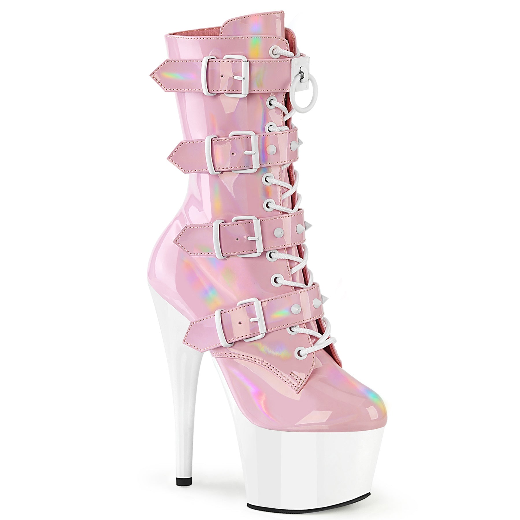 Pleaser   ADORE-1046tt B. Pink Holo Pat/WHT