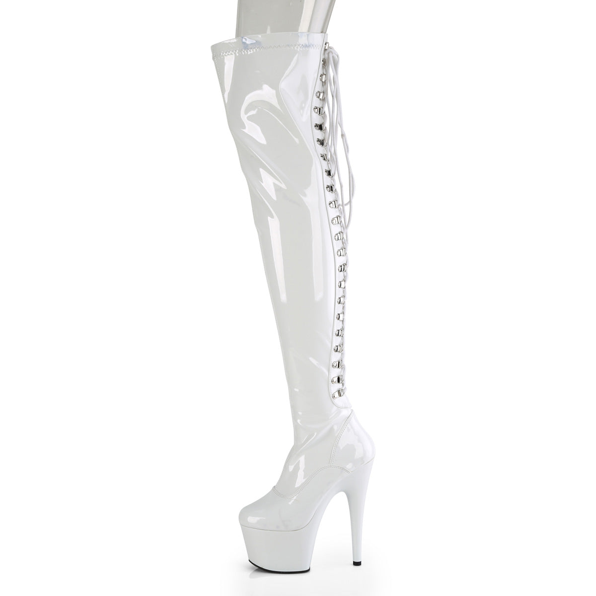 Pleaser   ADORE-3063 Wht Str Pat/Wht