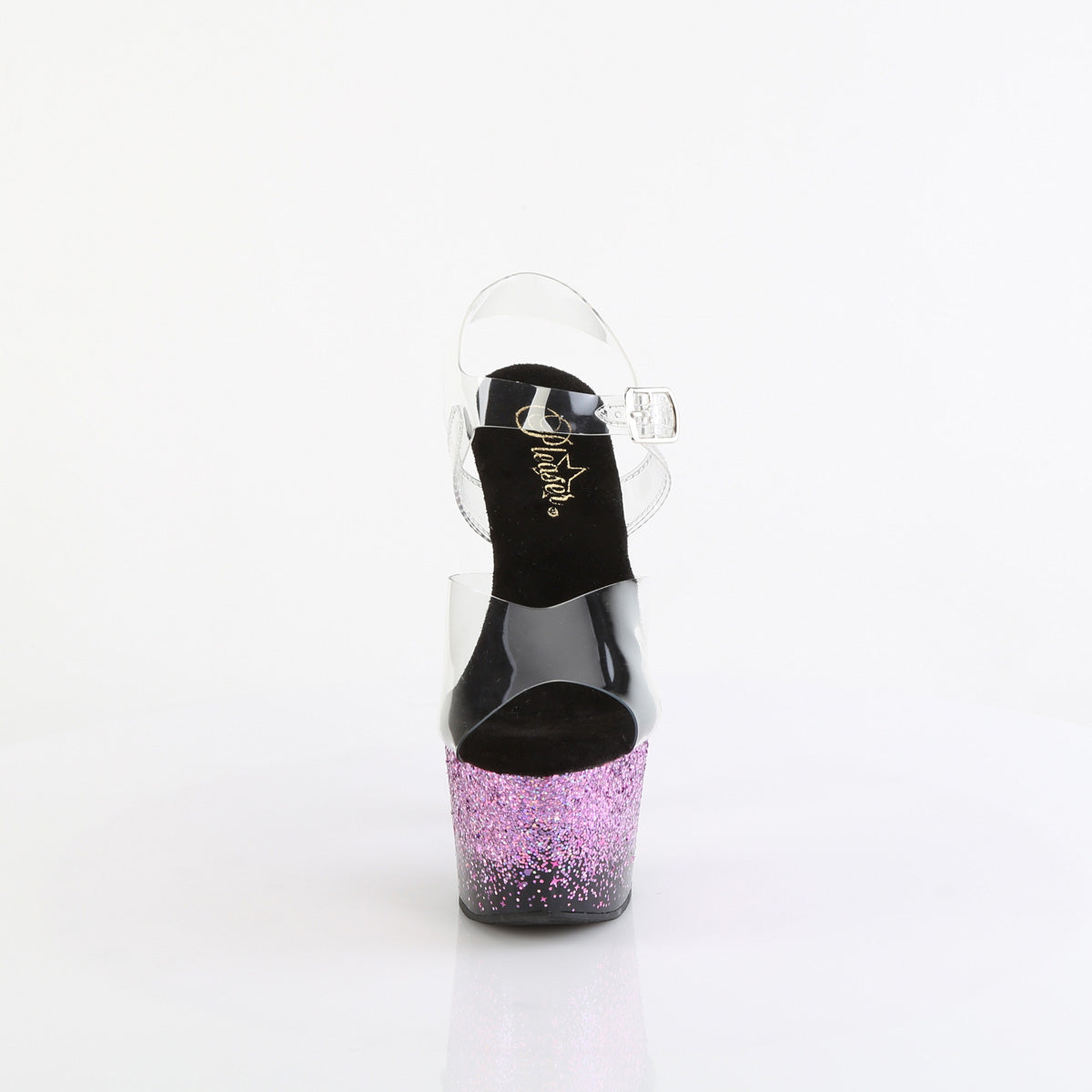 Pleaser   ADORE-708SS CLR/BLK-Purple Multi Glitter