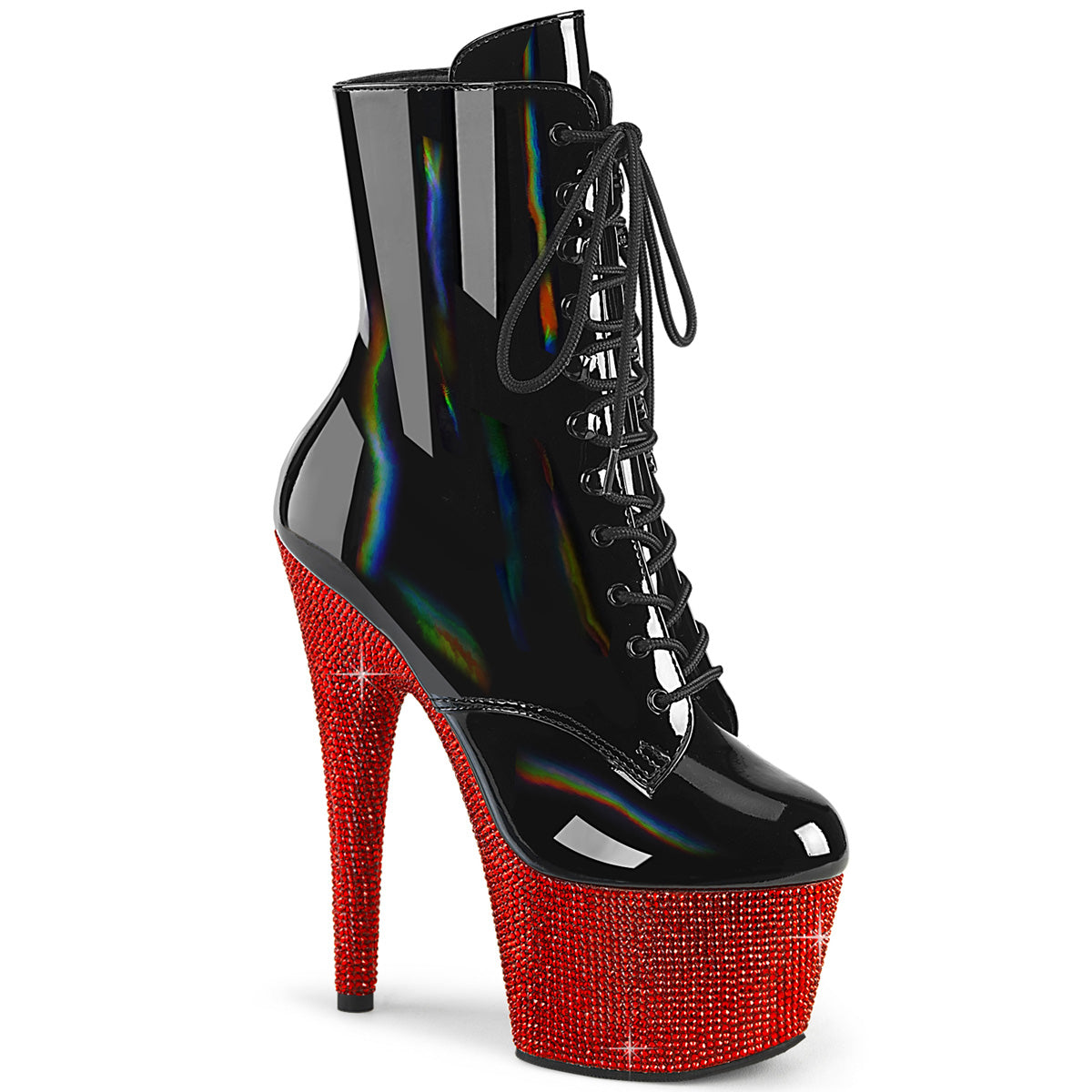 Pleaser  Botines BEJEWELED-1020-7 BLK Holo Pat/Red RS