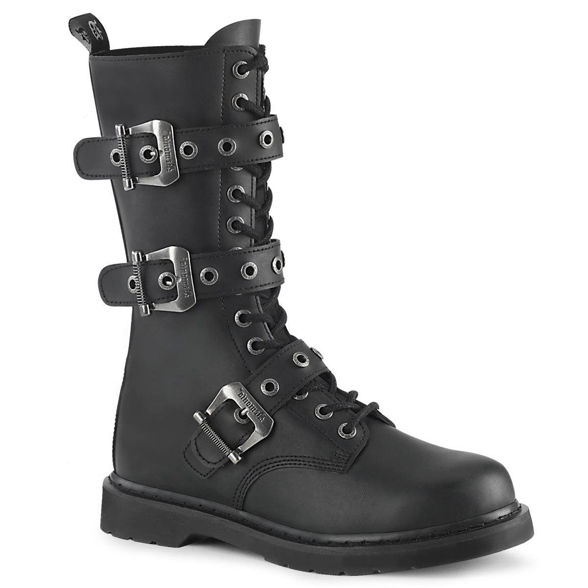 DemoniaCult Botas para hombre BOLT-330 BLK de cuero vegano