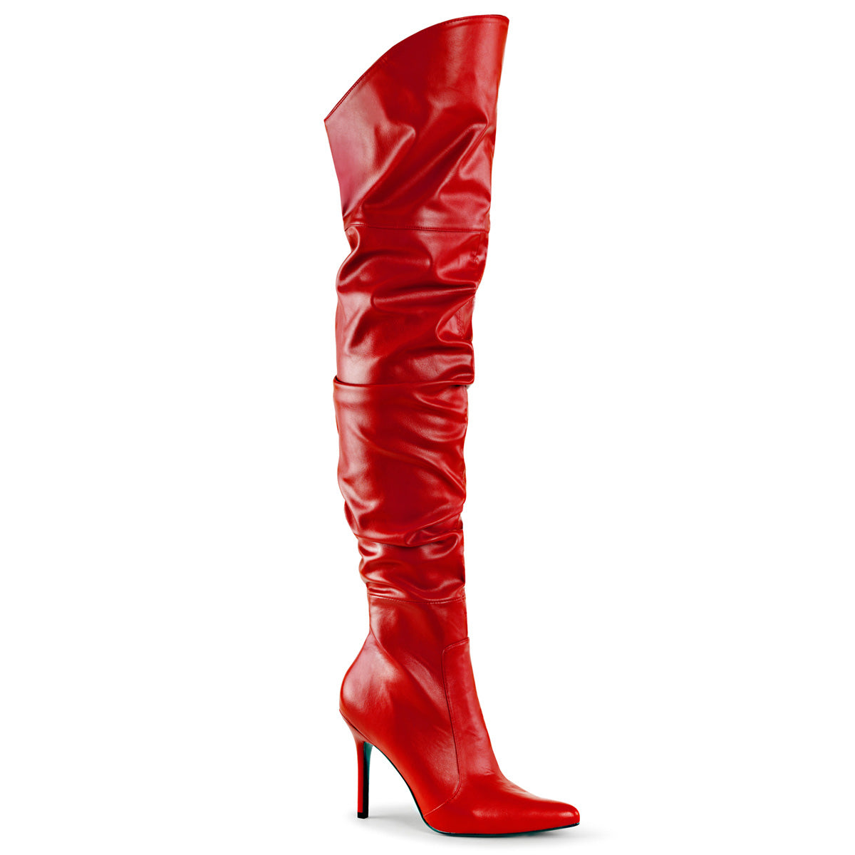 Pleaser Botas de mujer CLASSIQUE-3011 Red Faux Cuero