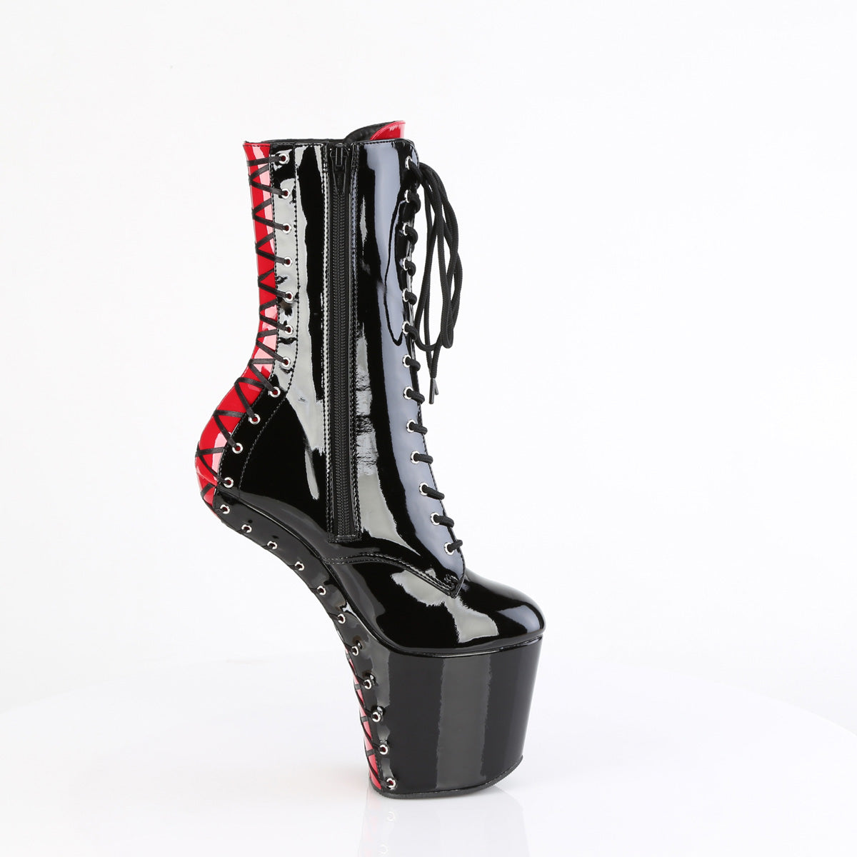 Pleaser   CRAZE-1040FH BLK-RED PAT/BLK RED