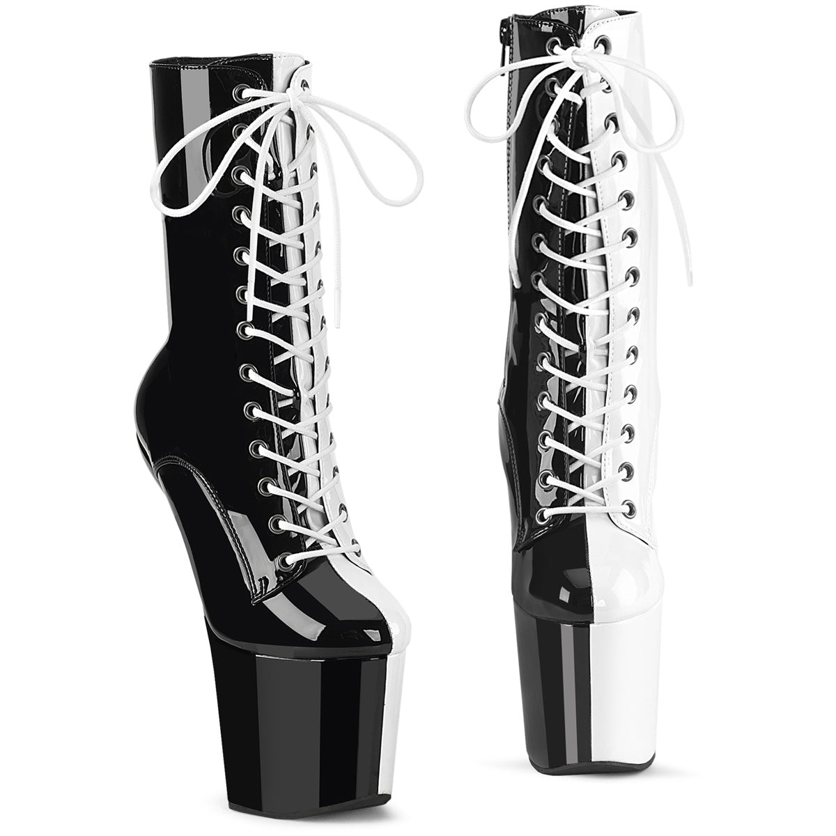 Pleaser  Botines CRAZE-1040tt blk-wht pat/blk-wht