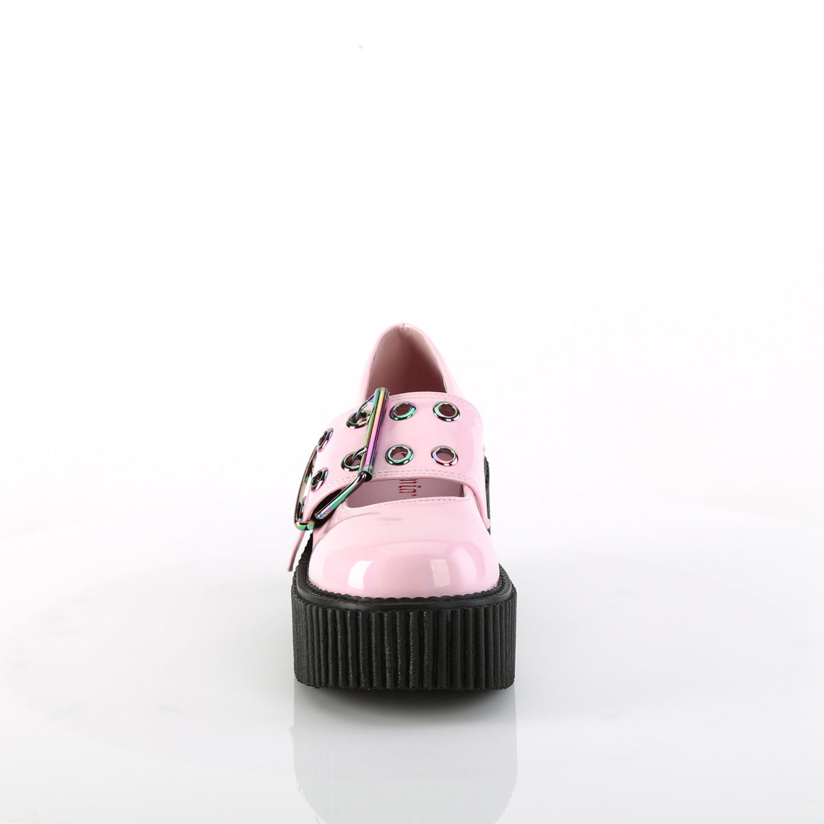 DemoniaCult  Zapato bajo CREEPER-230 B. Pink Holo Pat