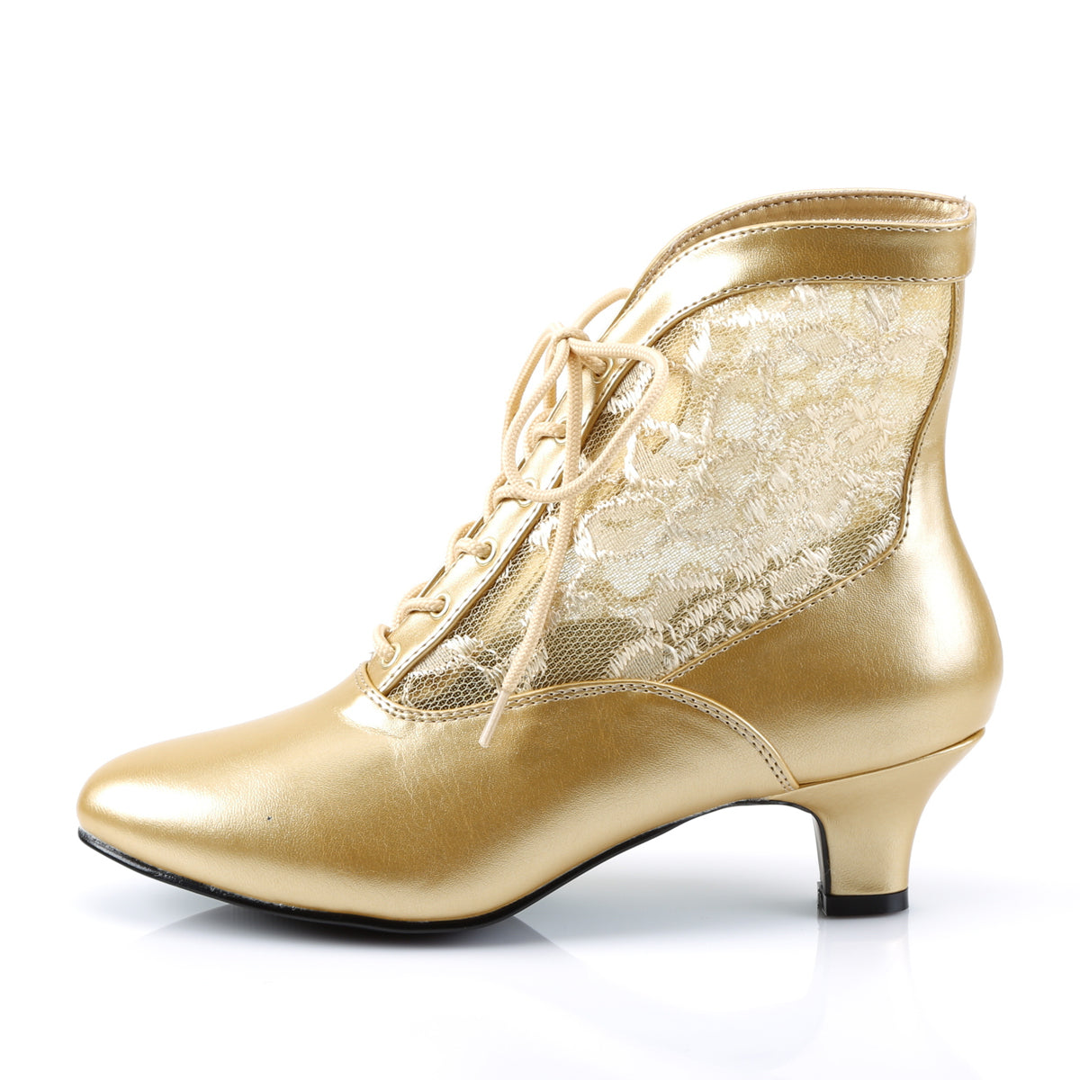 Funtasma Botas de tobillo para mujer DAME-05 PU-LACE DE ORO