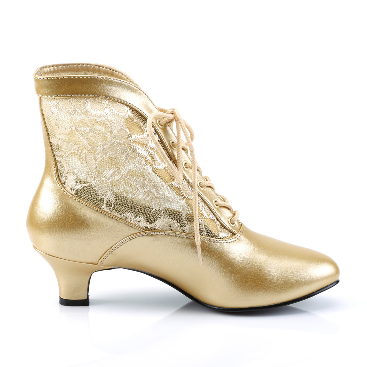 Funtasma Botas de tobillo para mujer DAME-05 PU-LACE DE ORO