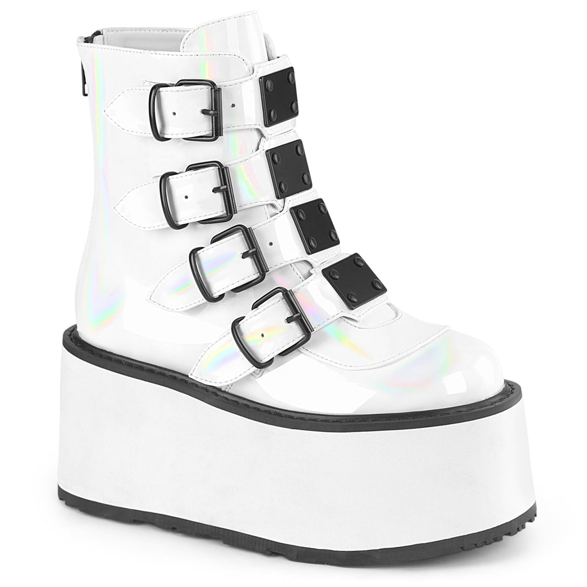 DemoniaCult  Botines DAMNED-105 WHT Holo Pat