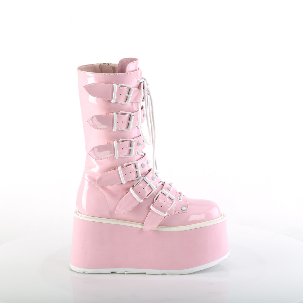 DemoniaCult  Botas DAMNED-225 B. Pink Holo Pat