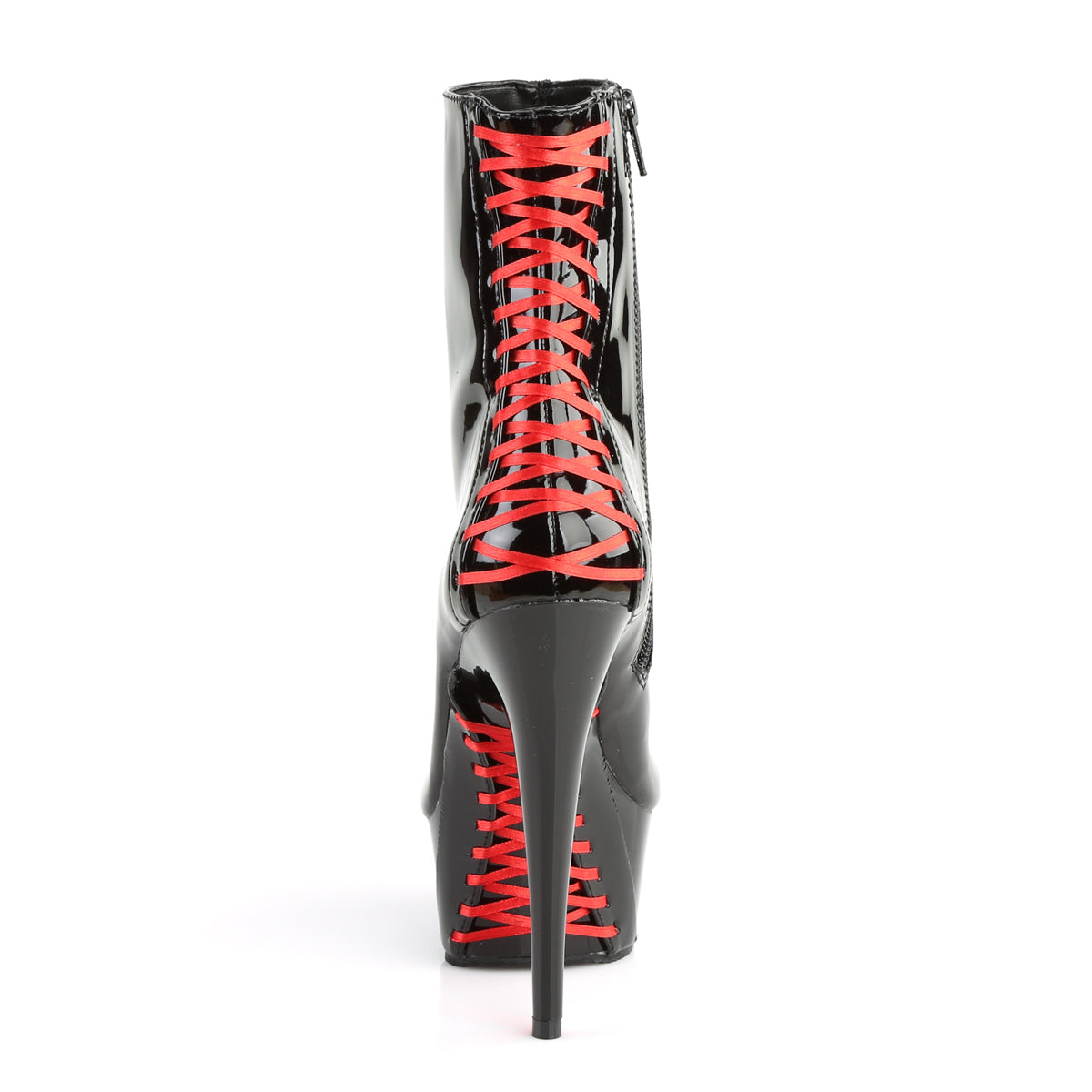 Pleaser Botas de tobillo para mujer DELIGHT-1010 BLK PAT-ROJO / BLK