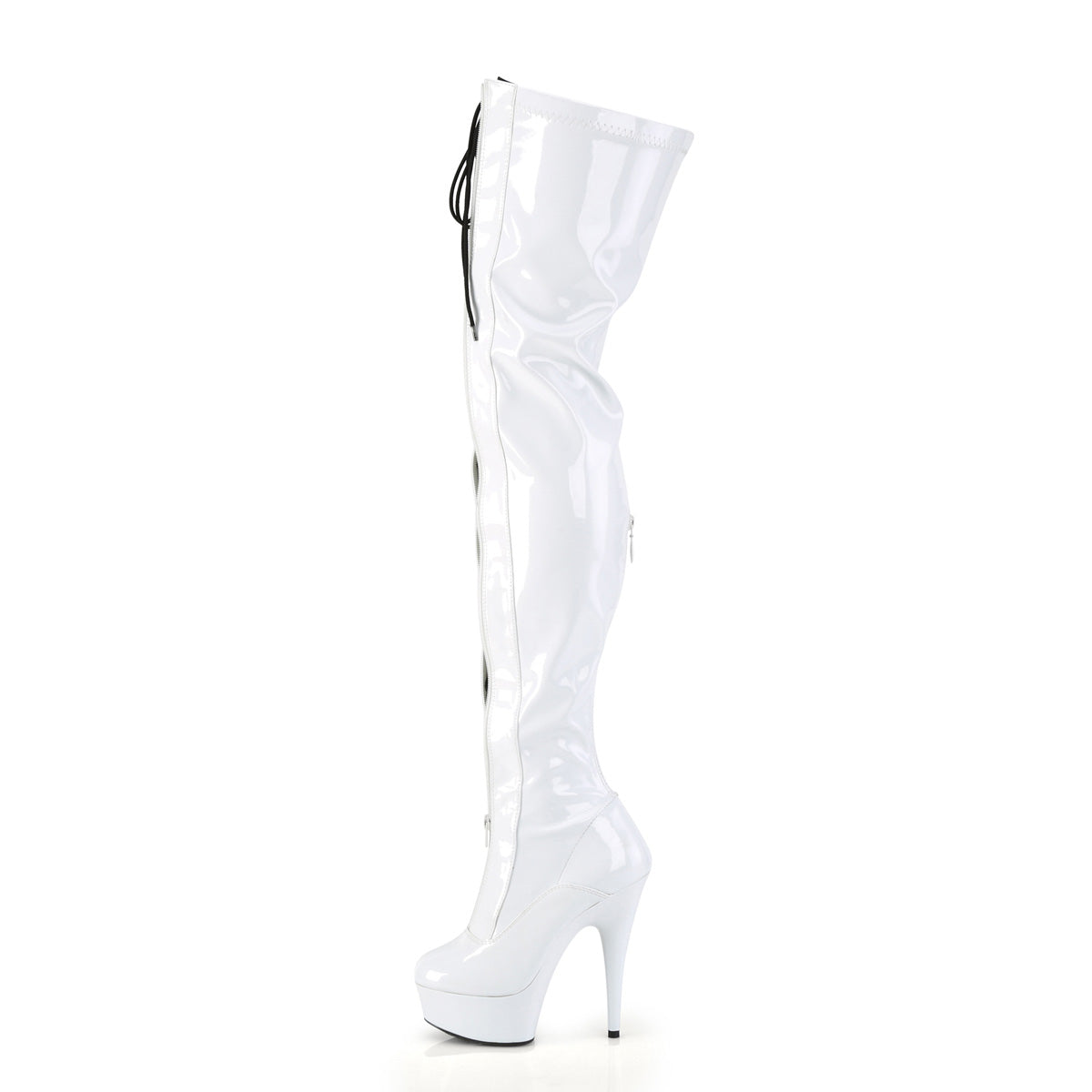 Pleaser  Botas DELIGHT-3027 wht-blk str. Pat / wht