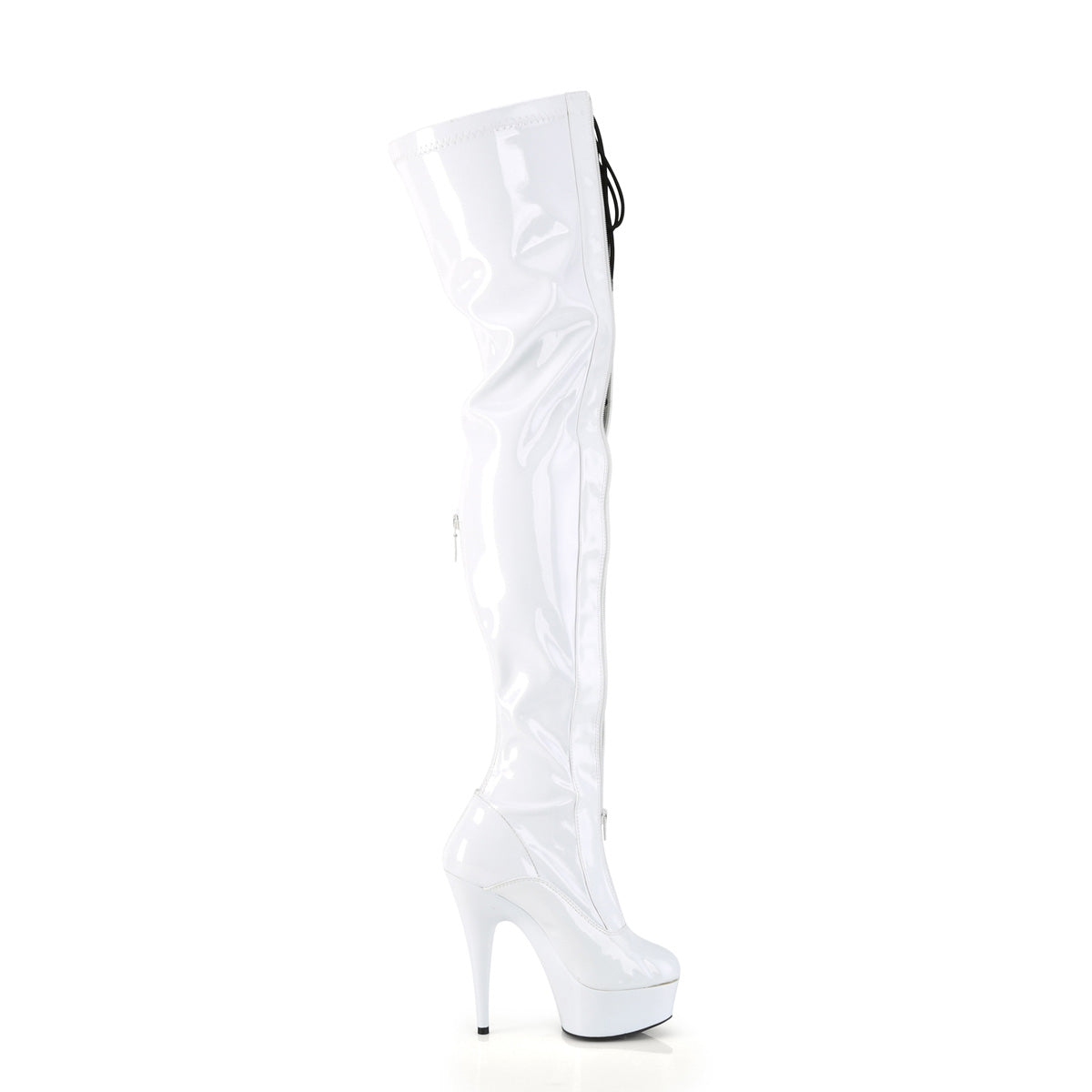 Pleaser  Botas DELIGHT-3027 wht-blk str. Pat / wht