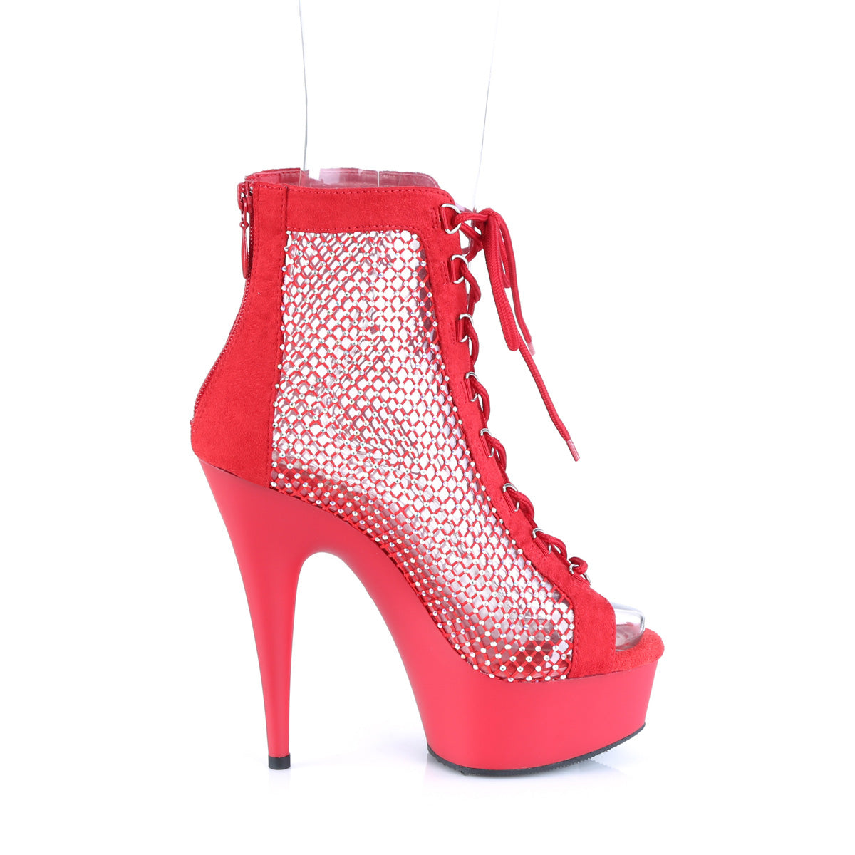 Pleaser  Botines DELIGHT-600-33RM Red Faux Suede-RS Malla / Red Matte