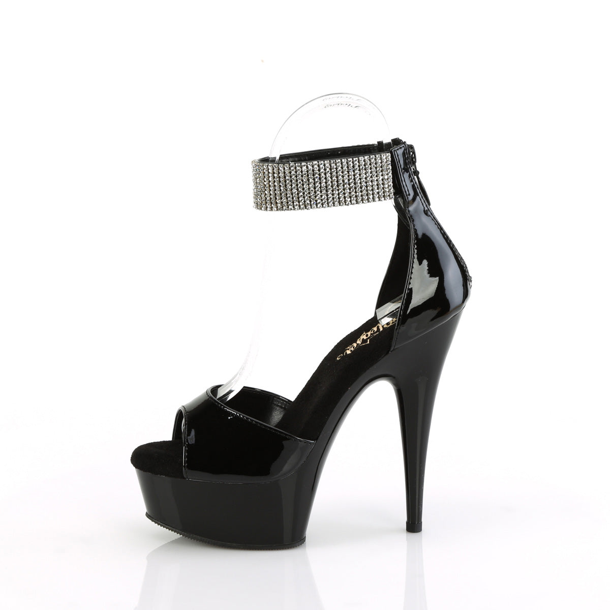 Pleaser   DELIGHT-625 Blk Pat/Blk