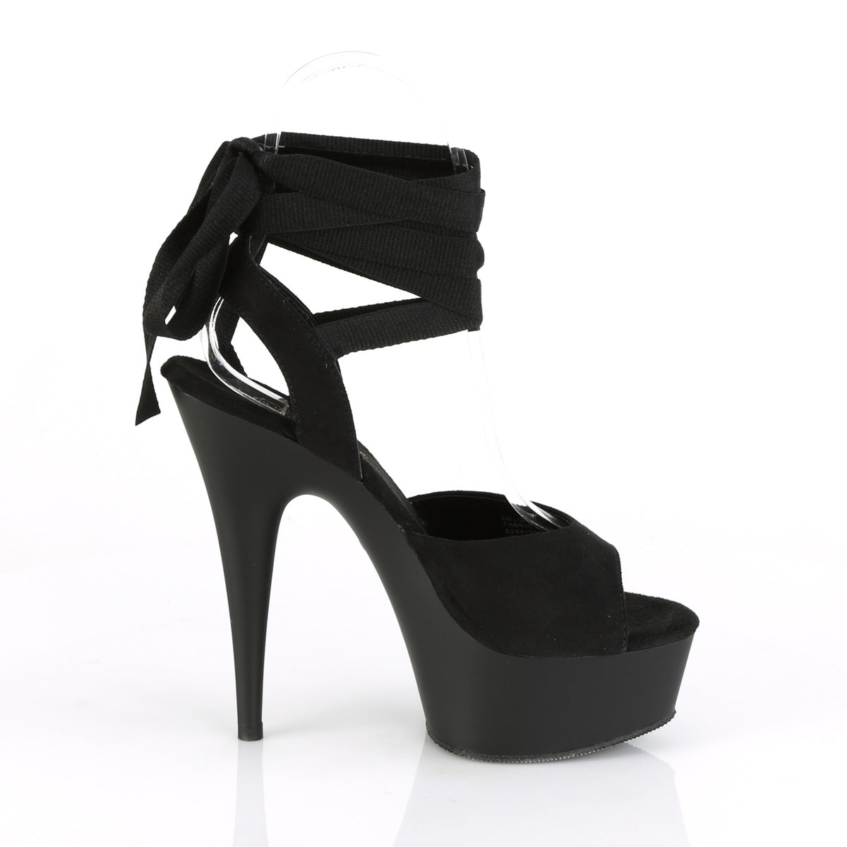 Pleaser Sandalias para mujer DELIGHT-634 BLK Faux Suede / Blk Mate