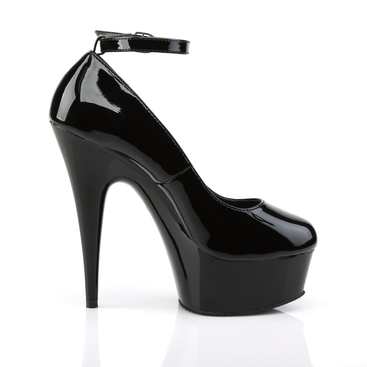 Pleaser Sandalias para mujer DELIGHT-686 BLK PAT / BLK