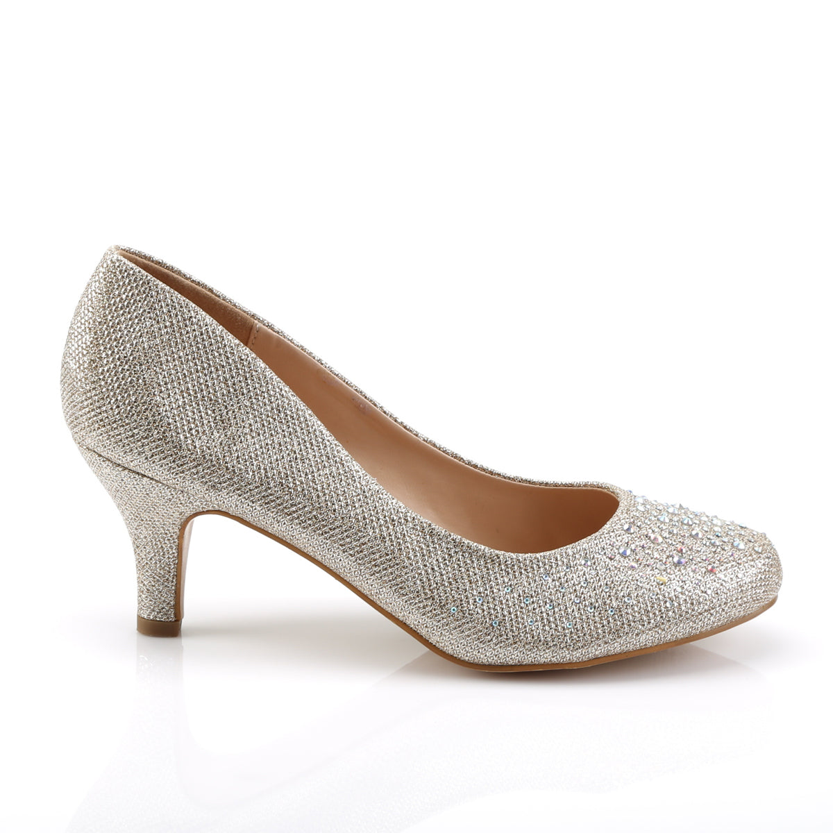 Fabulicious Womens Pumps DORIS-06 Nude Glitter Mesh Fabric