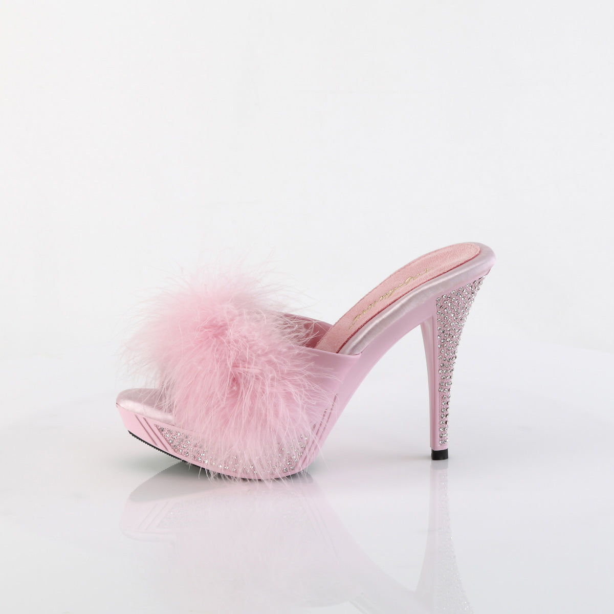 Fabulicious   ELEGANT-401f B. Cuero rosa Marabou-Faux/b. Rosa