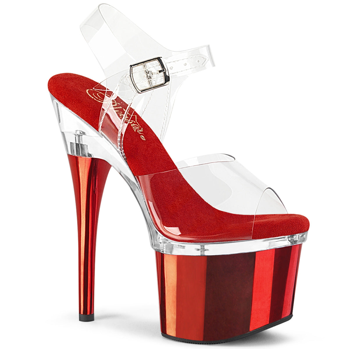 Pleaser  Sandalias ESTEEM-708 CLR/CLR-RED CROME