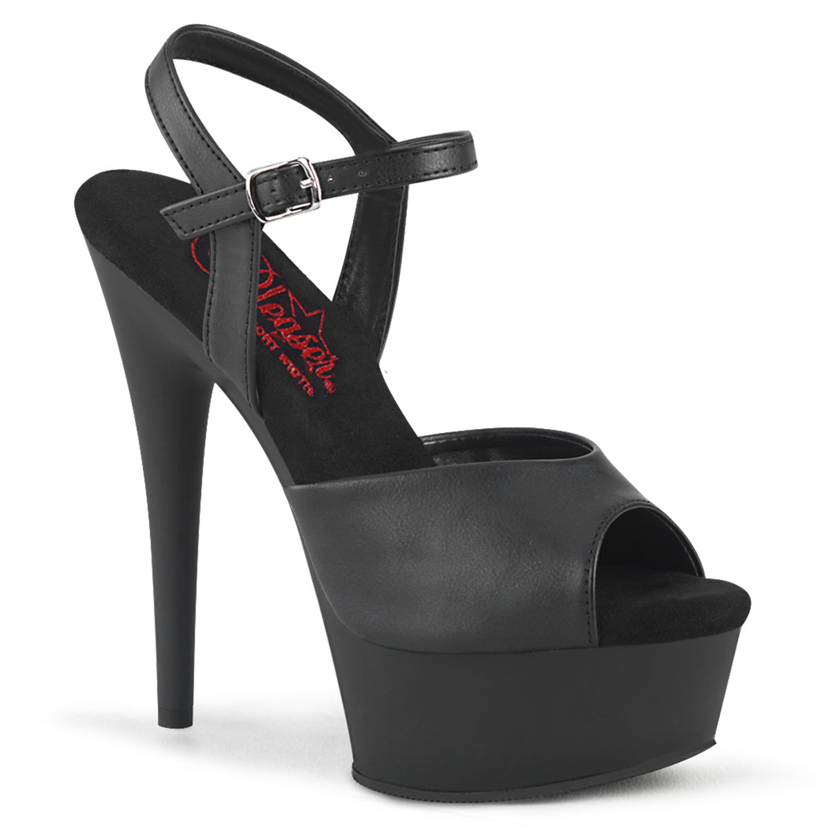 Pleaser   EXCITE-609 BLK Faux Leather/Blk Matte