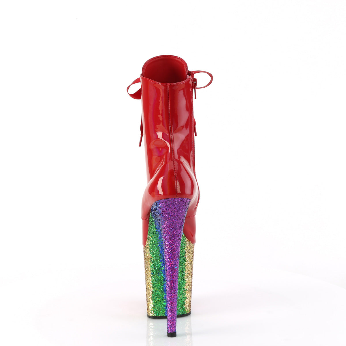 Pleaser   FLAMINGO-1020HG Red Holo Pat/Rainbow Glitter