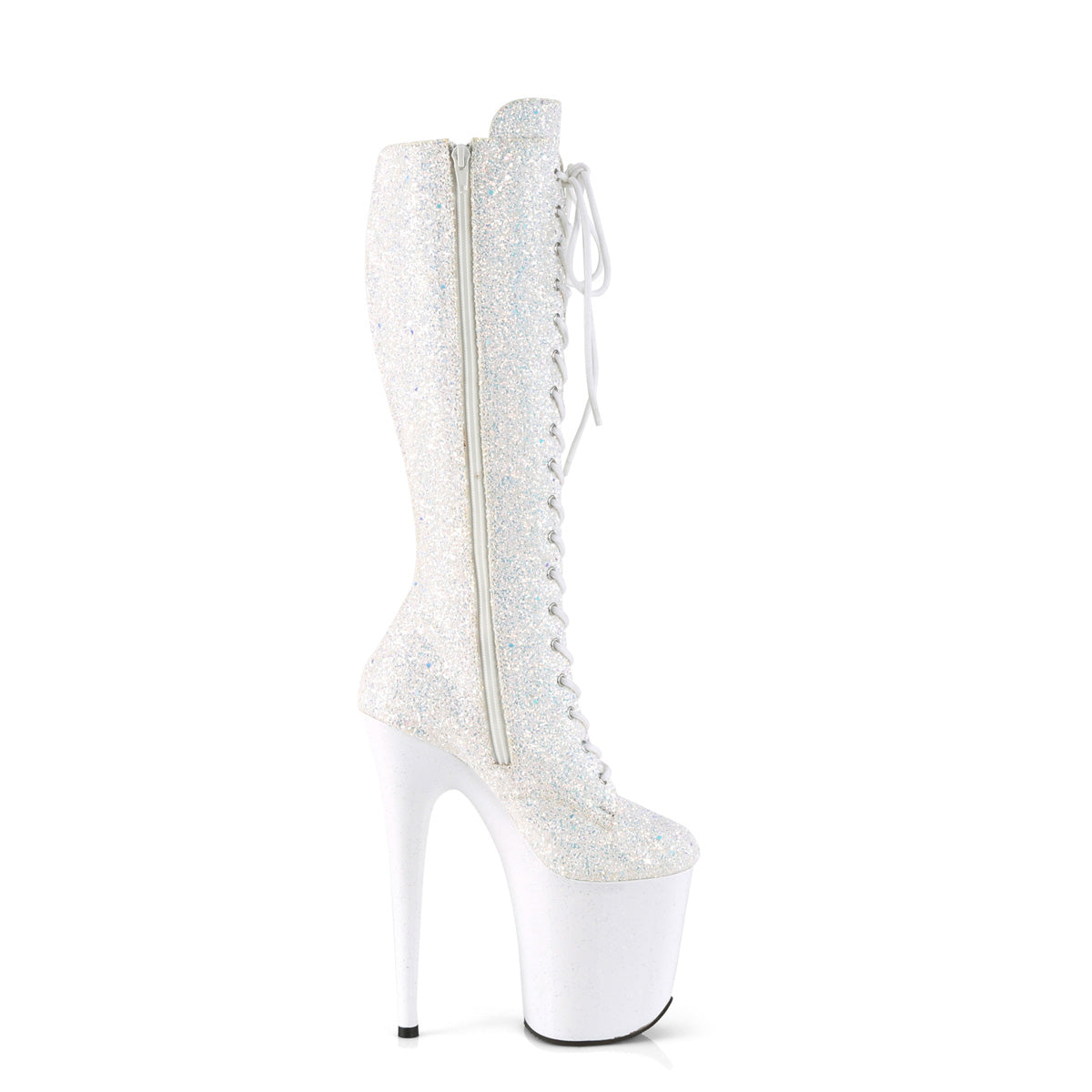 Pleaser Botas de mujer FLAMINGO-2020mg wht multic brillo / blk