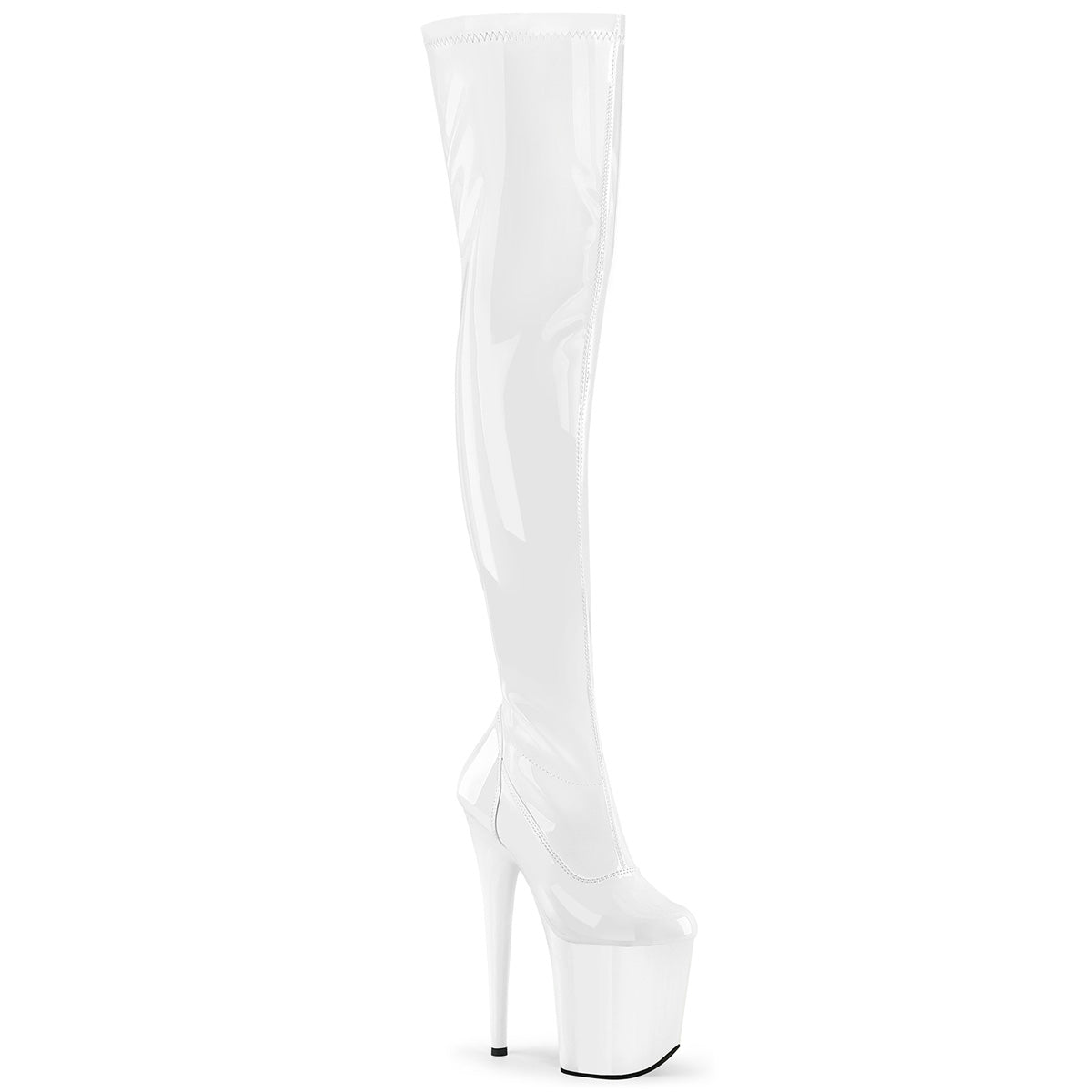 Pleaser   FLAMINGO-3000 Wht Str Pat/Wht