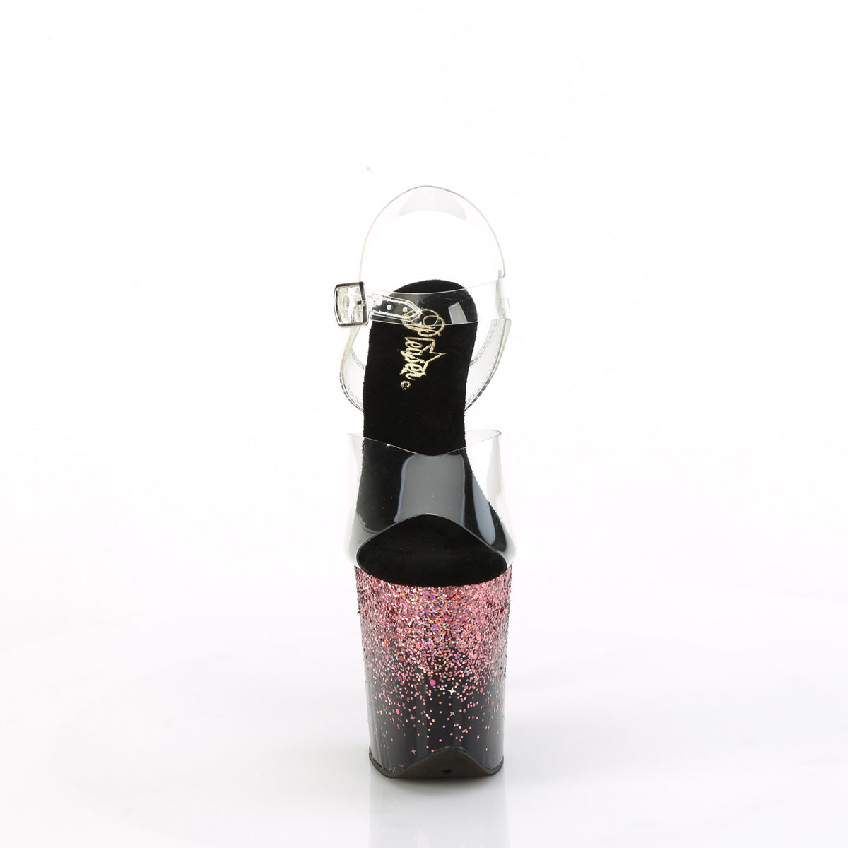 Pleaser   FLAMINGO-808SS CLR/BLK-PINK Multi Glitter