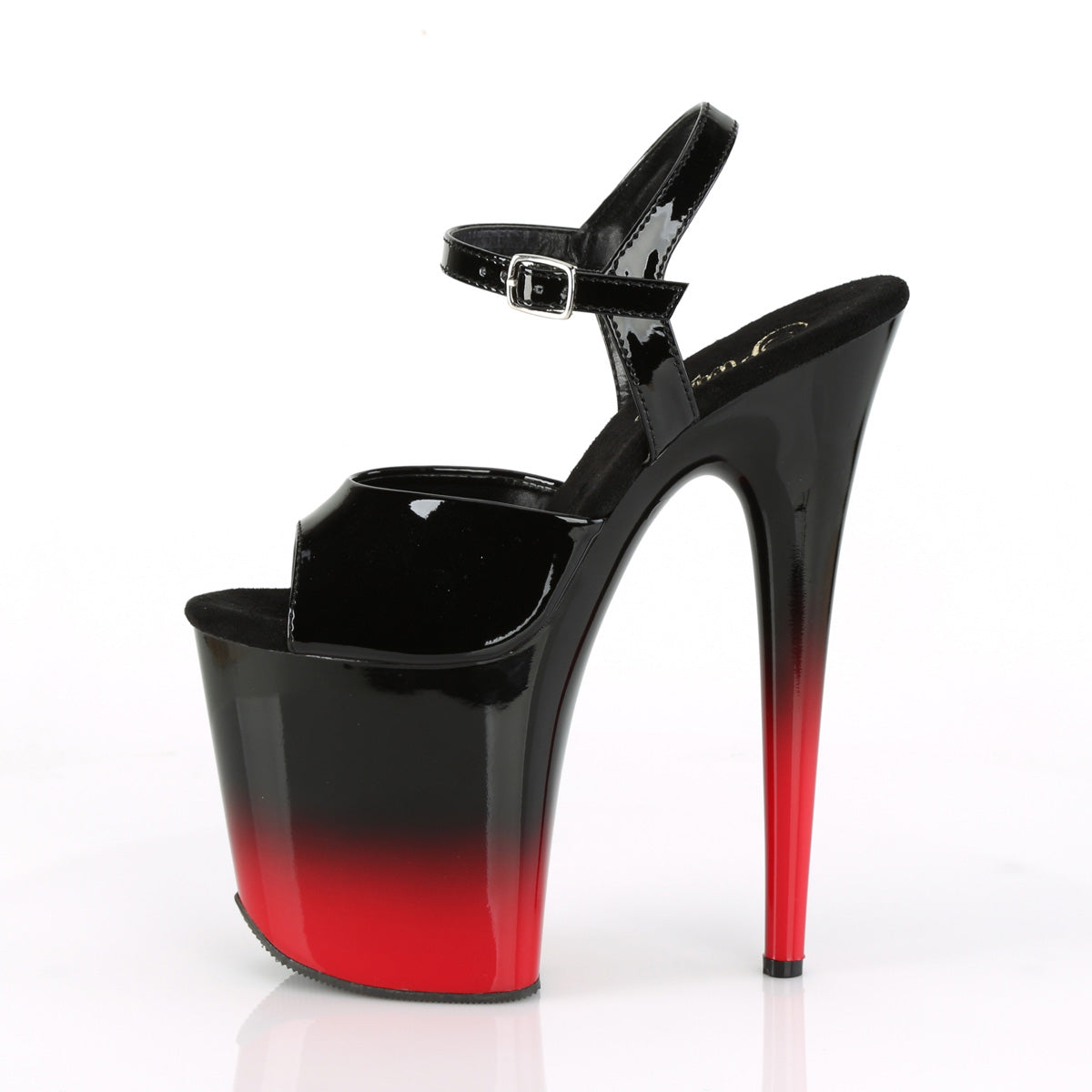 Pleaser Sandalias para mujer FLAMINGO-809BR-H BLK PAT / BLK-ROJO