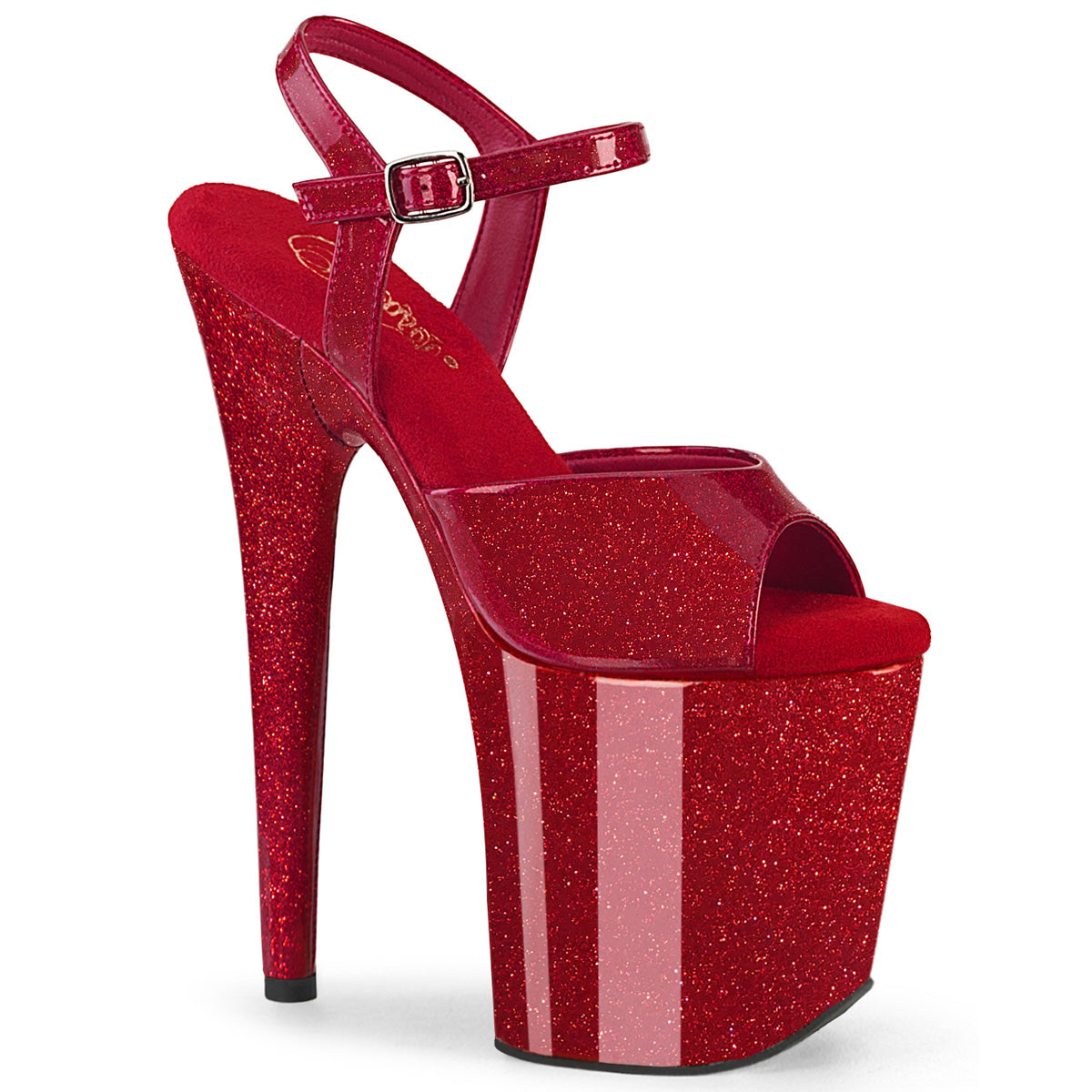 Pleaser   FLAMINGO-809gp Ruby Red Glitter Pat/M