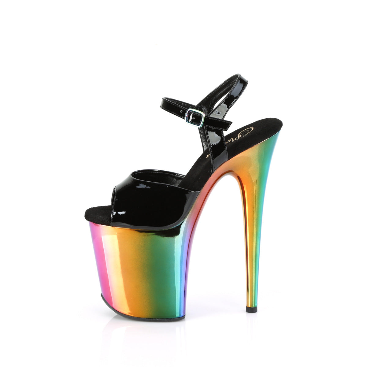 Pleaser  Sandalias FLAMINGO-809RC BLK PAT /Rainbow Cromo