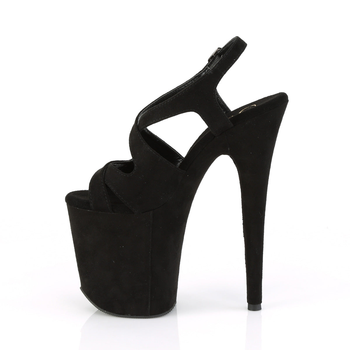 Pleaser Sandalias para mujer FLAMINGO-831FS BLK Faux Suda / Blk Faux Suede