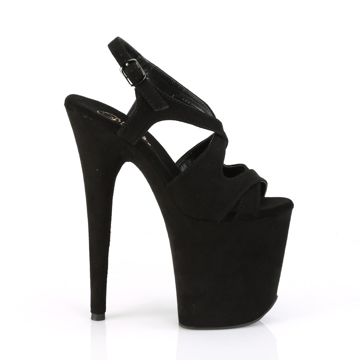 Pleaser Sandalias para mujer FLAMINGO-831FS BLK Faux Suda / Blk Faux Suede