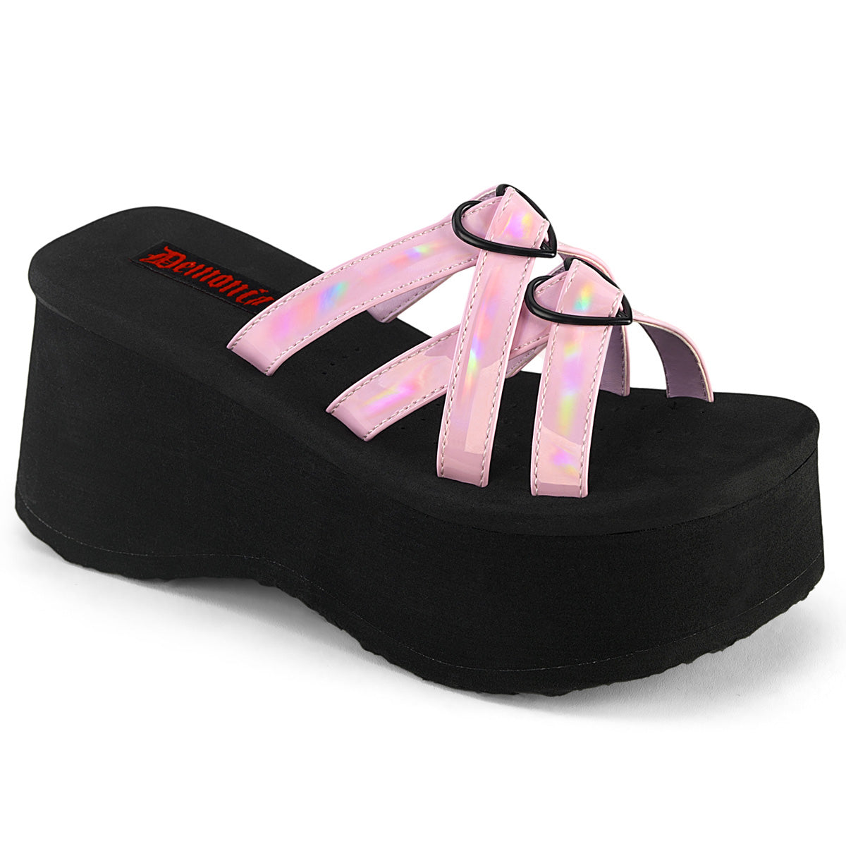 DemoniaCult  Sandalias FUNN-15 B. Pink Holo Pat