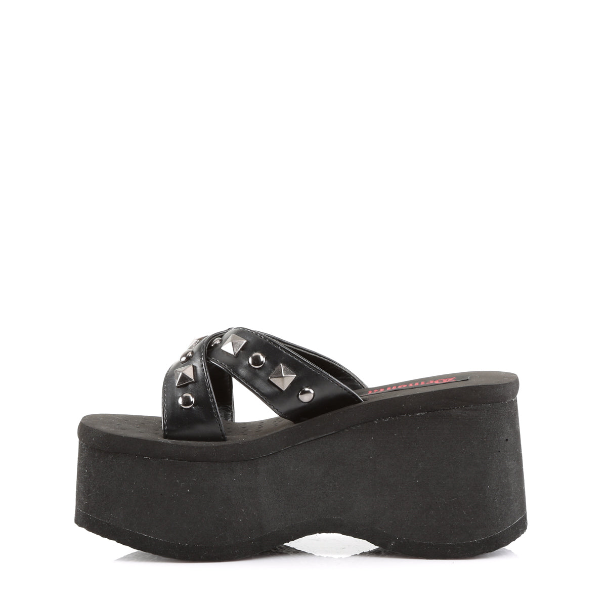 DemoniaCult Sandalias para mujeres FUNN-29 BLK de cuero vegano