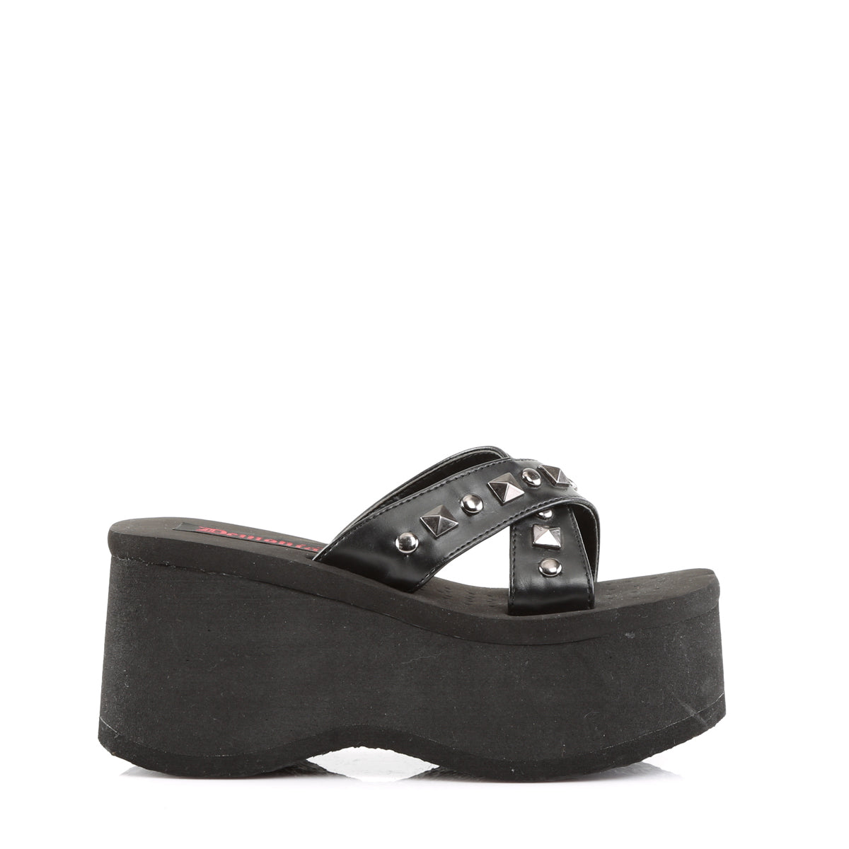 DemoniaCult Sandalias para mujeres FUNN-29 BLK de cuero vegano