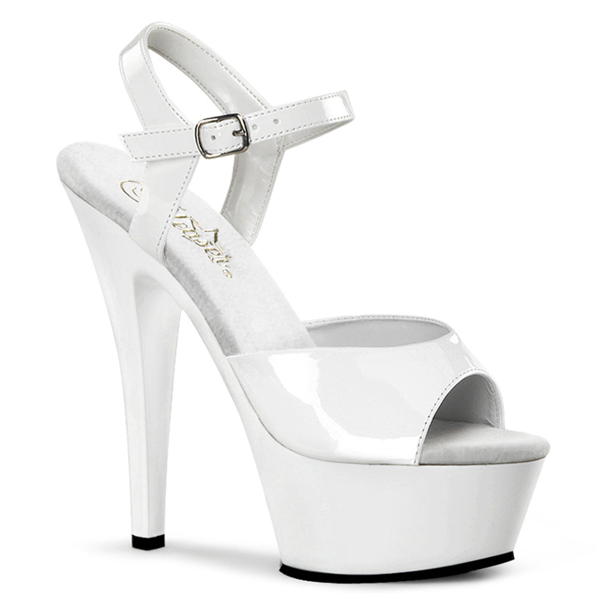 Pleaser Sandalias para mujer KISS-209 WHT PAT / WHT