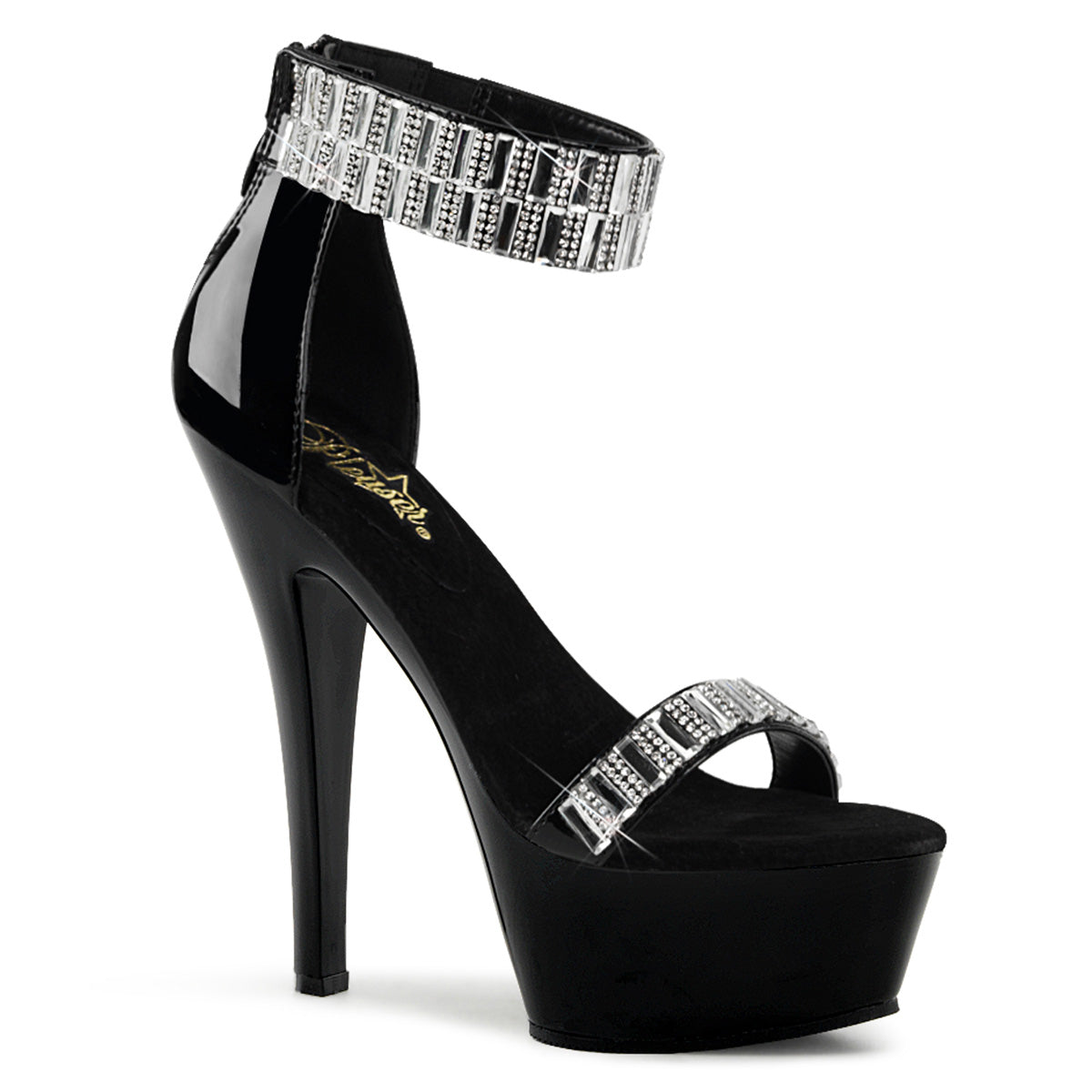 Pleaser Sandalias para mujer KISS-269rs blk / blk