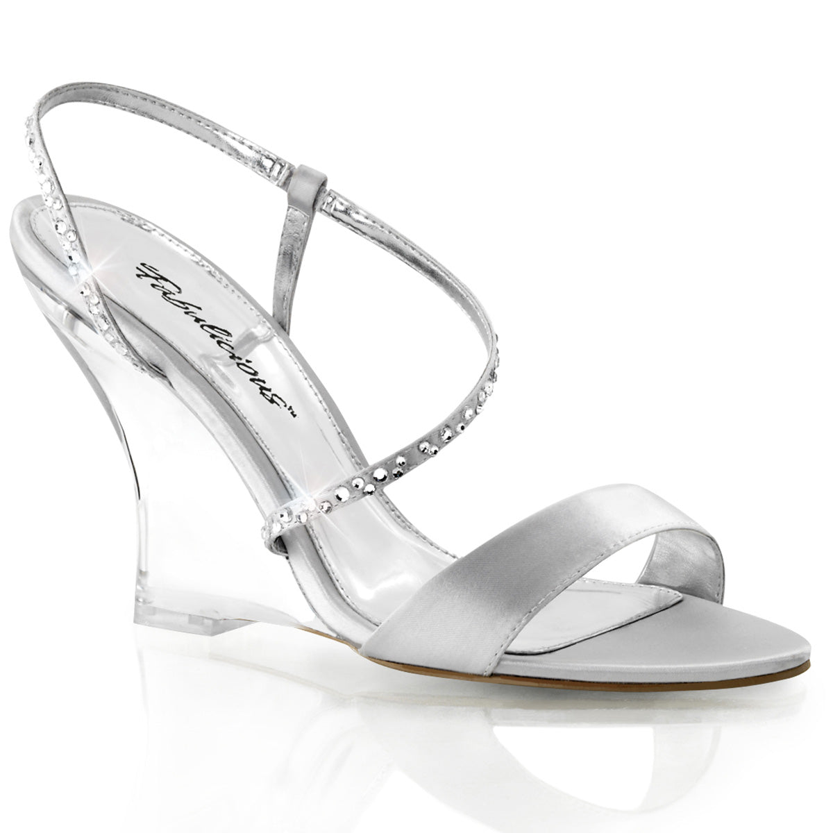 Fabulicious Sandalias para mujer LOVELY-417 SLV SATIN / CLR