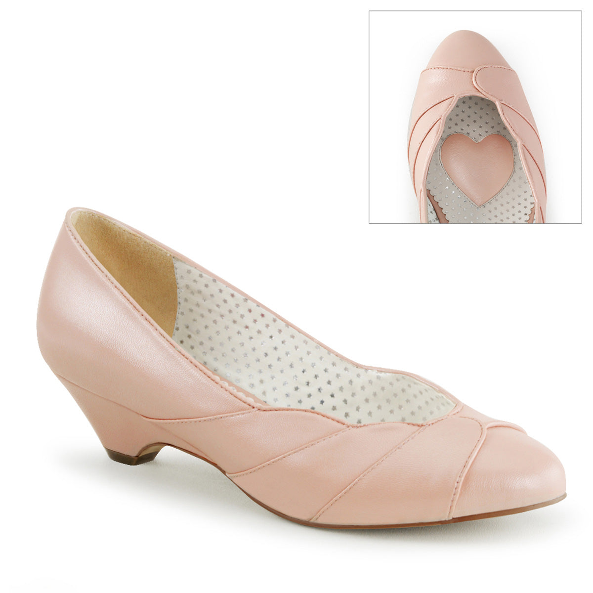 Pin Up Couture Womens Pumps LULU-05 B. Pink Faux Leather