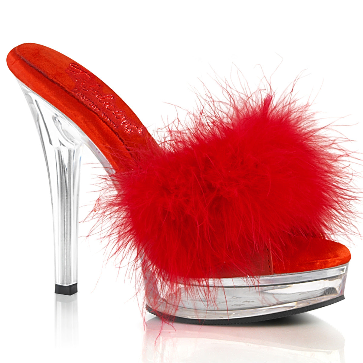 Fabulicious  Sandalias MAJESTY-501F-8 Red Faux Cuero-Fur / CLR