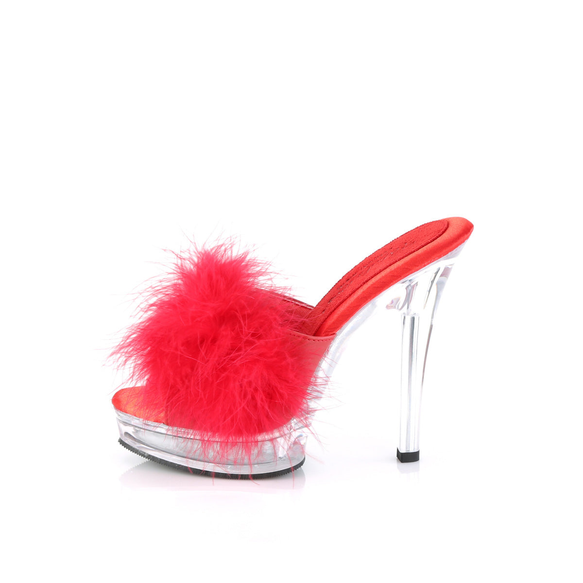 Fabulicious  Sandalias MAJESTY-501F-8 Red Faux Cuero-Fur / CLR