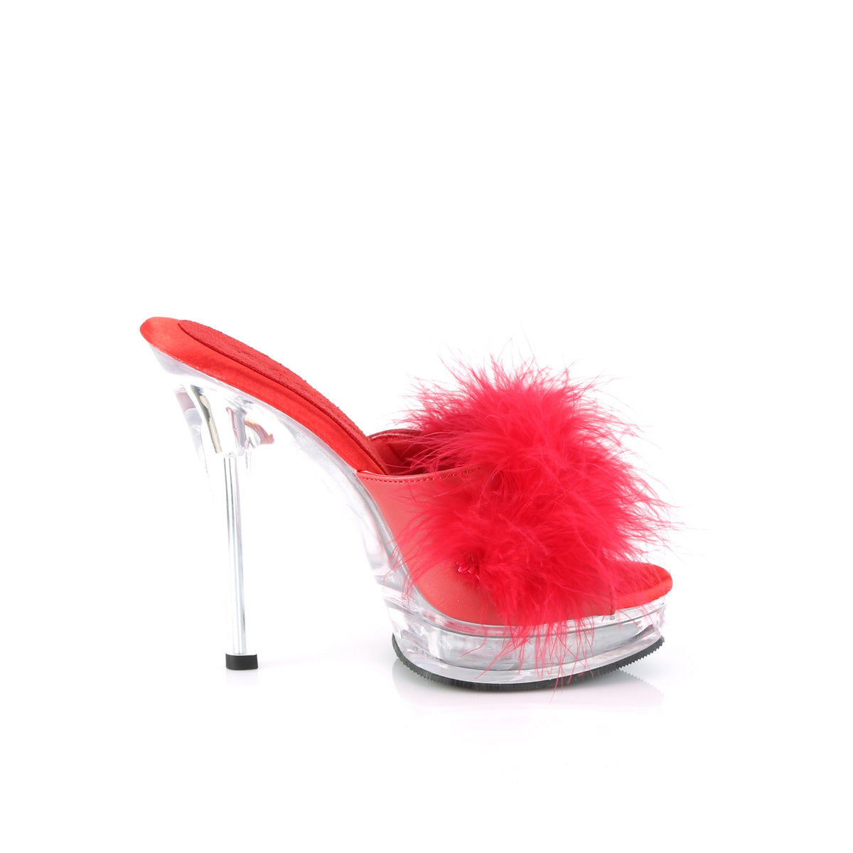 Fabulicious  Sandalias MAJESTY-501F-8 Red Faux Cuero-Fur / CLR