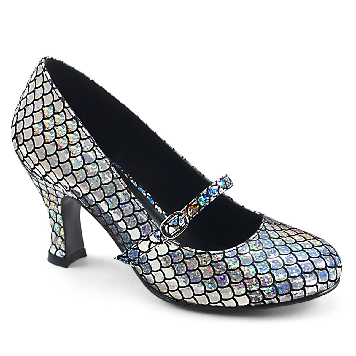 Funtasma Womens Pumps MERMAID-70 Silver Hologram Pu