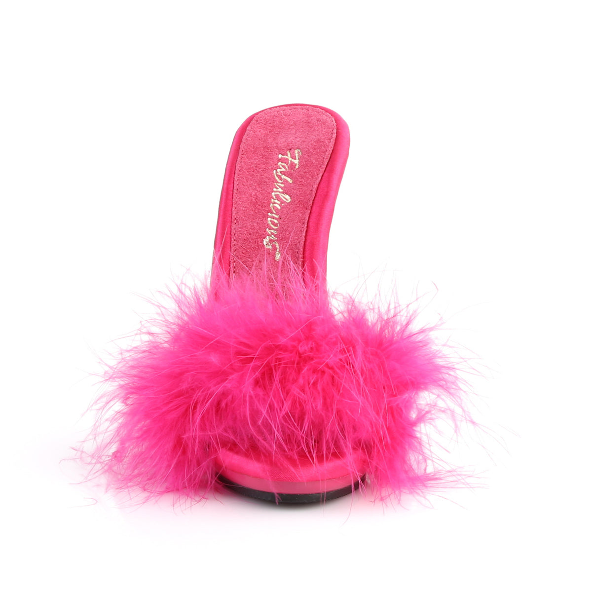 Fabulicious Sandalias para mujer POISE-501F H. PINK SATIN-MARABOU PIEL / H. Rosa